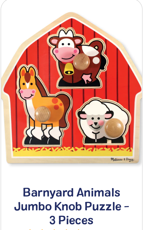 Barnyard animals Jumbo Knob Puzzle