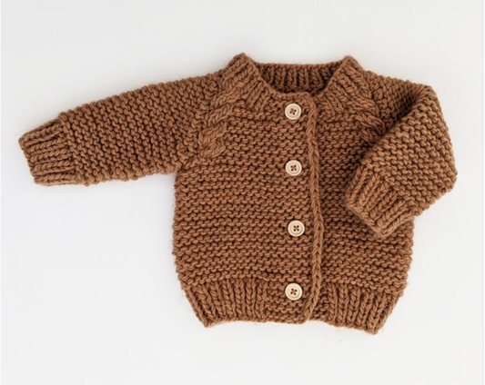 Pecan Garter Stitch Cardigan
