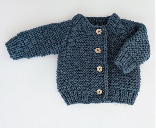 Slate Garter Stitch Cardigan