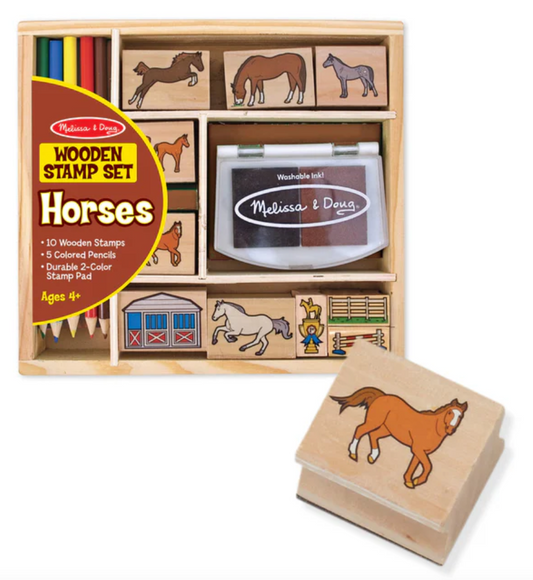 Wooden stamp Horses