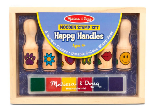 Wooden stamp set: Happy handles