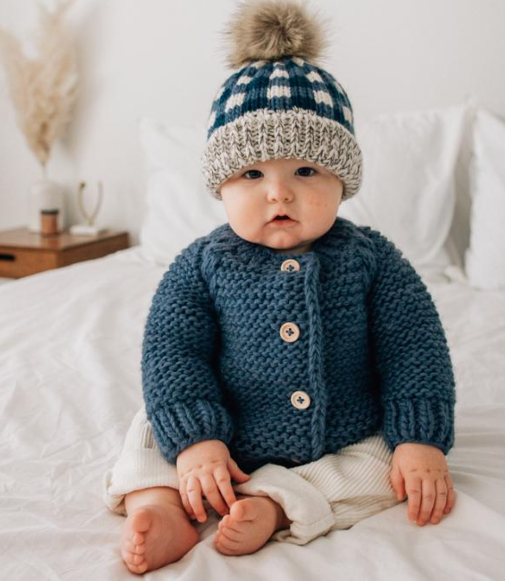 Slate Garter Stitch Cardigan