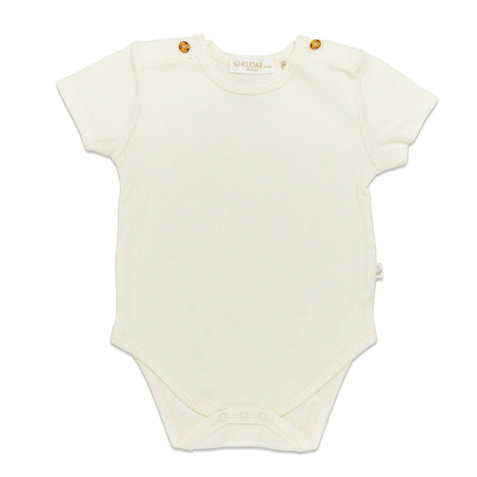 Organic Short Sleeved Bunsuit - Sugar Cookie