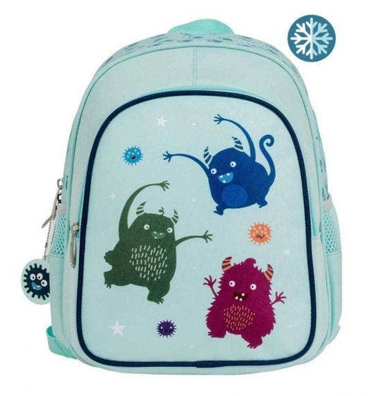 Kids backpack insulated front compartment: Monsters