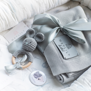 Rattle-teether Bunny - grey