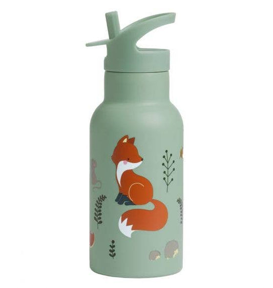 Kids stainless steel drink / water bottle: Forest friends