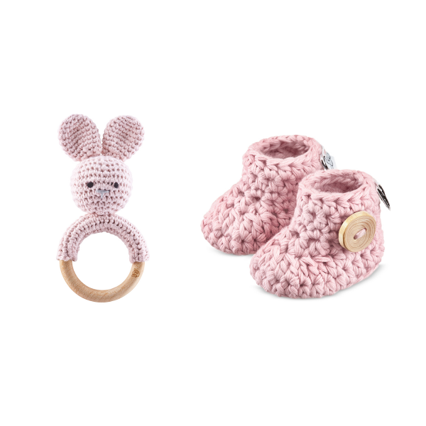 Gift box 2-pcs Bunny - dusty pink