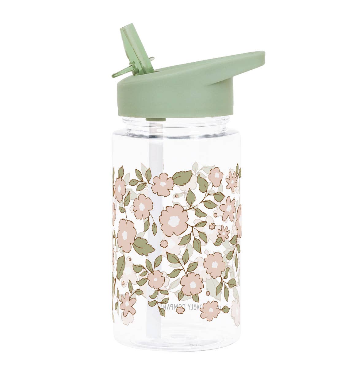 Kids drink bottle / water bottle: Blossoms - sage