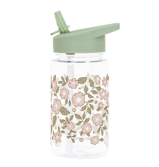 Kids drink bottle / water bottle: Blossoms - sage