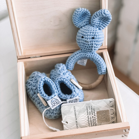 Gift box 2-pcs Bunny - light blue