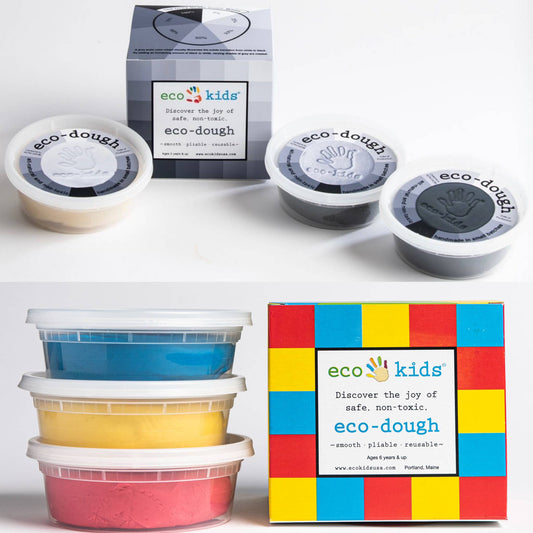 eco-dough mixed case of 6,  primary colors & gray scale